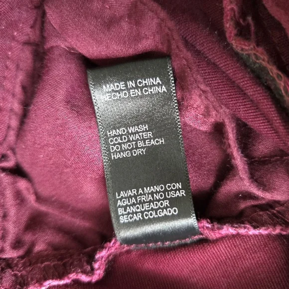 Burgandy Red Cuffed Micro Shorts Size S - Picture 8 of 10